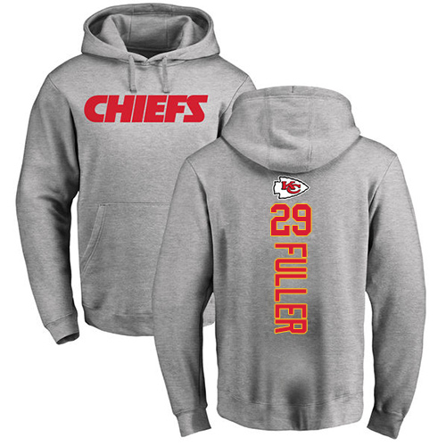 Men Kansas City Chiefs #29 Fuller Kendall Ash Backer Pullover Hoodie->nfl t-shirts->Sports Accessory